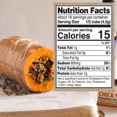 Edward & Sons Not-Chick'n cube label detail showing flavor and vegan benefit