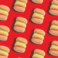 efrutti gummy beside hand to show scale and portion size