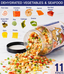 Egcina close-up of freeze-dried mix texture for vibrant, crisp rehydration