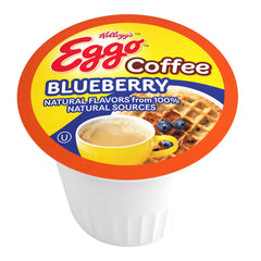 Eggo blueberry waffle close-up of a single pod, highlights convenience and fresh flavor