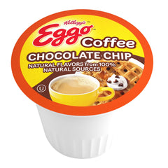 Eggo close-up of single pod showing pod detail and quick brewing benefit