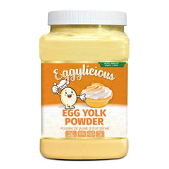 Eggylicious front packaging 1 lb showing product label and storage benefit