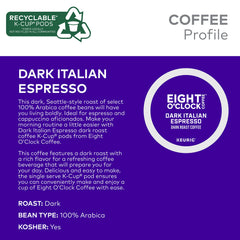 Brewed cup from Eight O'Clock Coffee showing rich crema and robust flavor benefit