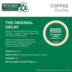 Eight O'Clock pod opened to show ground coffee and aroma preservation benefit