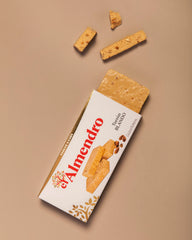 Close-up texture of El Almendro turron highlighting smoothness for recipes