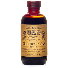 El Guapo bottle front view highlighting coffee and pecan aroma benefits