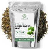 Elanen Naturals front packaging shows organic ginkgo leaves and freshness