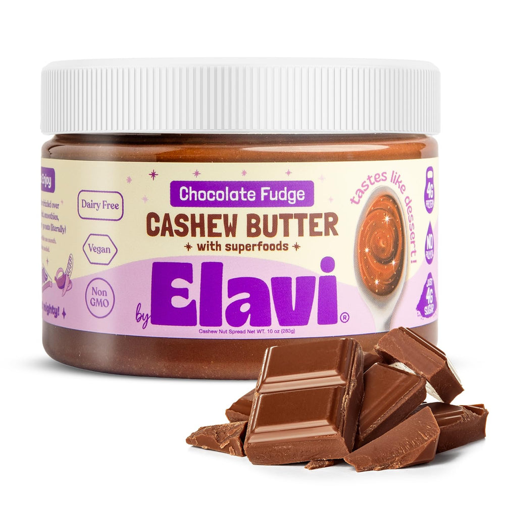 Elavi jar front view showing label and 10oz size benefit