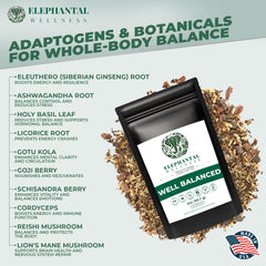 Elephantal Wellness loose-leaf texture close-up highlighting quality and freshness