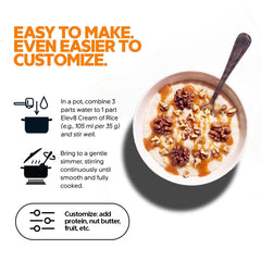 Elev8 Foods prepared bowl of creamy rice showcasing smooth consistency