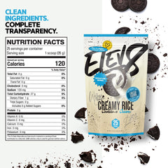 Prepared Elev8 Creamy Rice bowl demonstrating creamy texture and quick fuel benefit