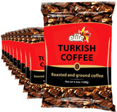 ELITE front packaging showing ten 3.5oz Turkish coffee bags and brand clarity