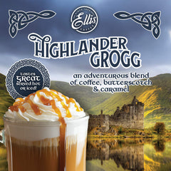 Ellis Coffee brewed cup in a cozy setting demonstrating warm caramel-toffee flavor