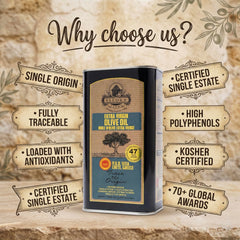 Ellora Farms label detail highlighting PDO Sitia certification for trusted origin