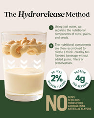 Elmhurst Barista cashew pouring into mug to show creamy texture and versatility
