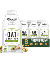 Elmhurst pistachio crème front packaging showing product identity and convenience