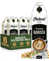 Elmhurst pistachio milk front carton showing clean label and benefit of simple ingredients
