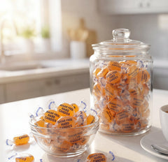 EMPORIUM single individually wrapped butterscotch piece emphasizing hygiene and convenience