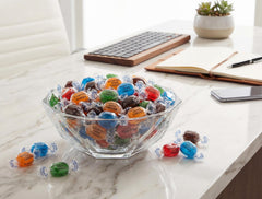 EMPORIUM CANDY TASTY TREATS candies in a dish ready to refill bowls and dispensers