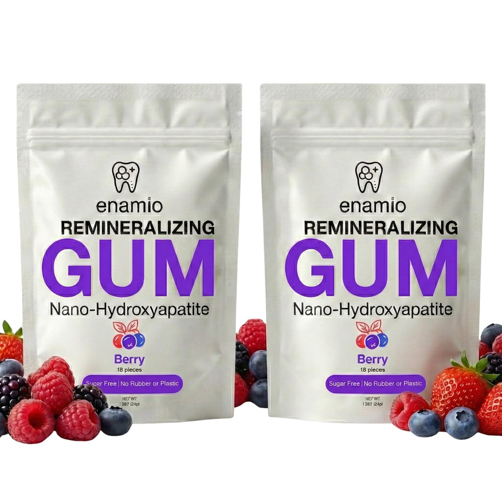 enamio front packaging berry 2-pack showing clean label benefits