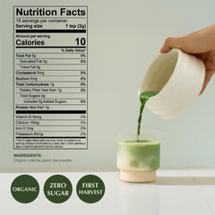 Encha fine powder texture close-up highlighting vibrant green color and smoothness