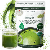 Encha front packaging showing 500g resealable bag and organic label benefits