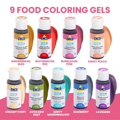 ENCO color swatches on plate showing vibrant gel results for quick selection