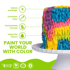 ENCO neon gel texture drop on spoon showing smooth paste for consistent mixing