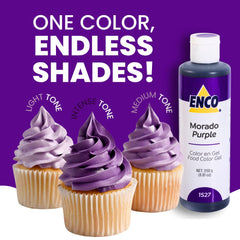 ENCO purple gel kneaded into fondant producing even, consistent purple shade