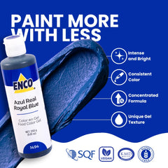 ENCO royal blue gel texture in jar showing thick pigment ideal for stable coloring