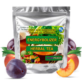 Energybolizer front packaging showing plum peach flavor and 24 bags, clear product benefit