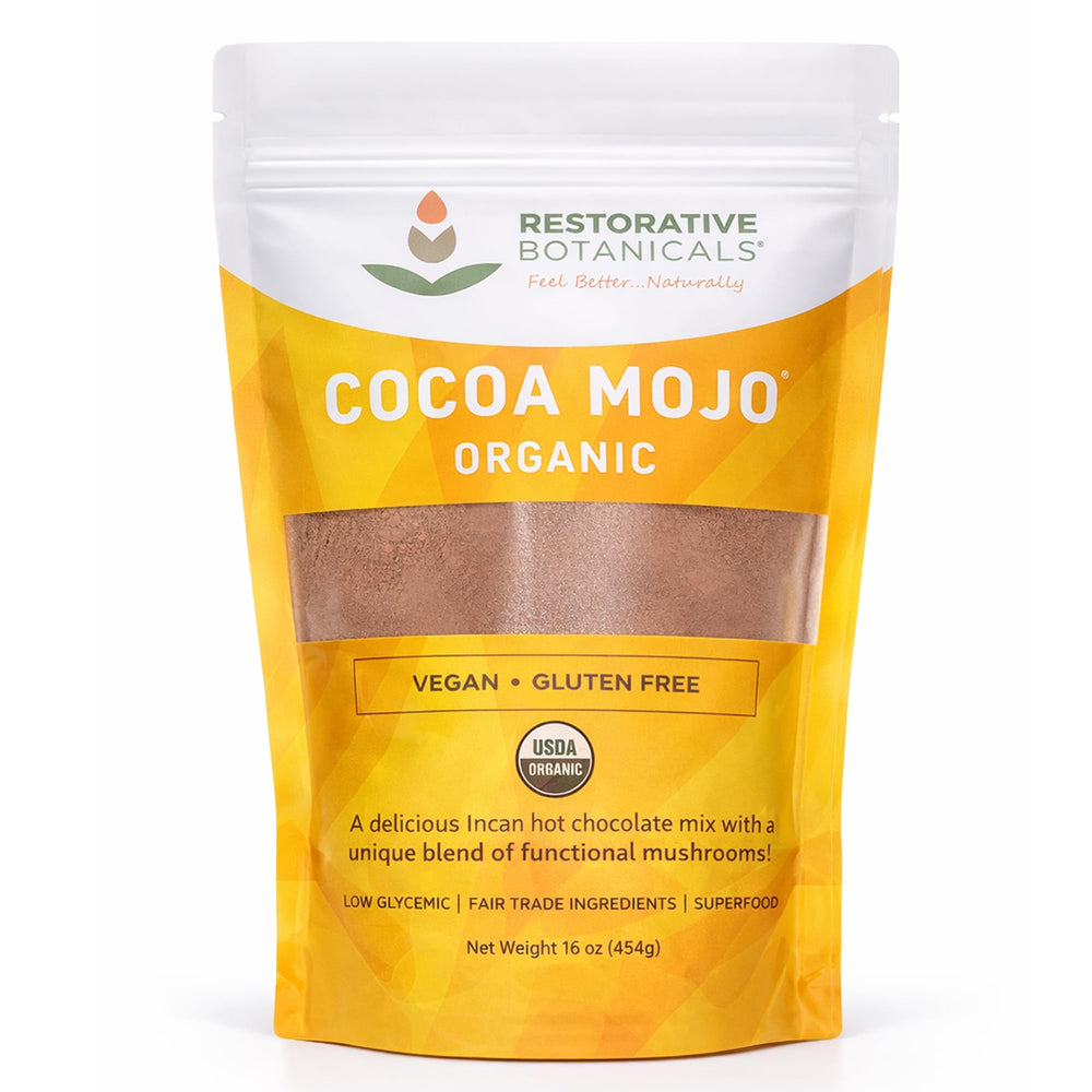 EnerHealth cocoa mojo front packaging showing organic label and net weight