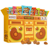 Enlightened front packaging showing Boom Box variety and single-serve convenience