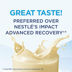 Close-up of Ensure Surgery vanilla texture demonstrating smooth consistency and palatable taste