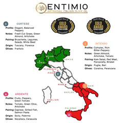 ENTIMIO pouring oil stream from bottle showing silky texture and shine