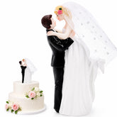 Eorbow front view topper showing vintage couple and elegant silhouette benefit display