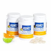 Epic front packaging showing three-pack and fresh fruit branding for convenience