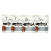 Epic front packaging showing maple glazed smoked Alaskan salmon for portable snacks