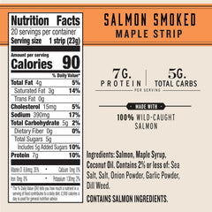 EPIC close-up of smoked maple salmon strip texture showing flaky fish and smoky glaze benefit