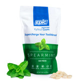Epic spearmint gum front packaging showing 500-piece bulk and fresh flavor benefit