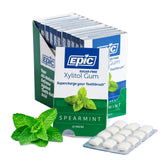 Epic gum front packaging shows spearmint flavor and xylitol benefit