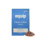 Equip Clean Coffee front packaging showing certifications and flavor notes