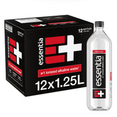 Essentia Water front packaging showing brand and 12-pack convenience benefit