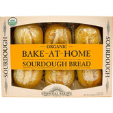 Essential Baking Company sourdough three-loaf pack front shows organic labeling and serving convenience
