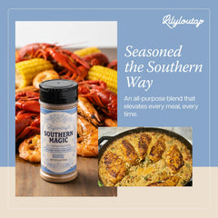 Texture shot of Everglades seasoning poured to show grain and herb balance