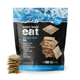Every Body Eat front packaging showing sea salt chia crackers and clean ingredients