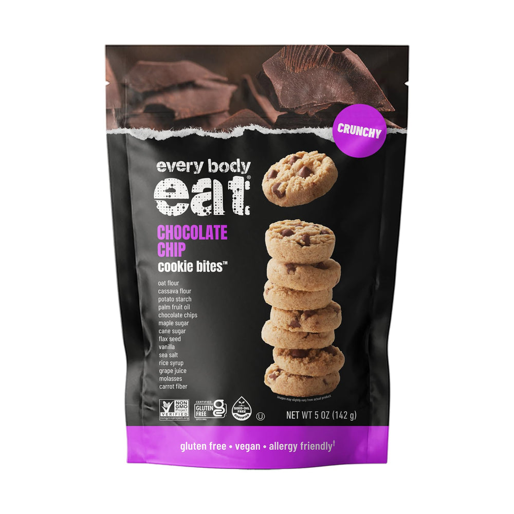 Every Body Eat front packaging showing three 5oz packs and clear branding benefit portability
