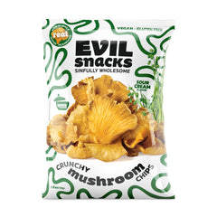 EVIL SNACKS front packaging showing sour cream flavor and benefits