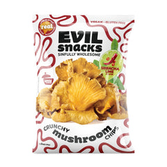 Evil Snacks front packaging showing sriracha lime flavor and plant-based benefits