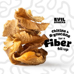 Evil Snacks texture detail with visible seasoning speckles highlighting natural ingredients